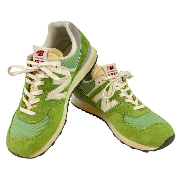New Balance 574 Core Suede Mesh Sneakers Green US 11U574RCC Low Top Shoes